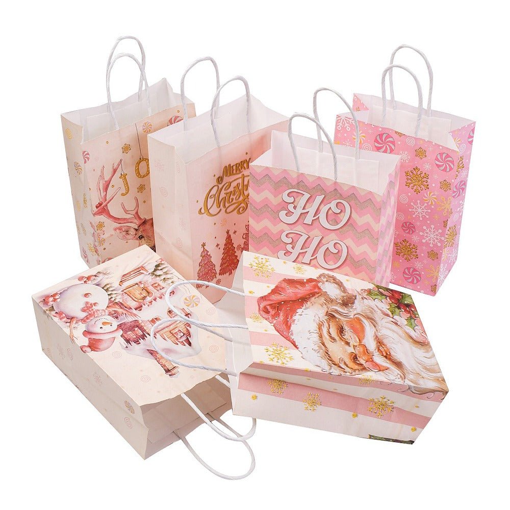 Jule Gavepose i Papir – Mix Motiver, Rektangel (18x15x8cm) 10 stk - Uniq Perler -