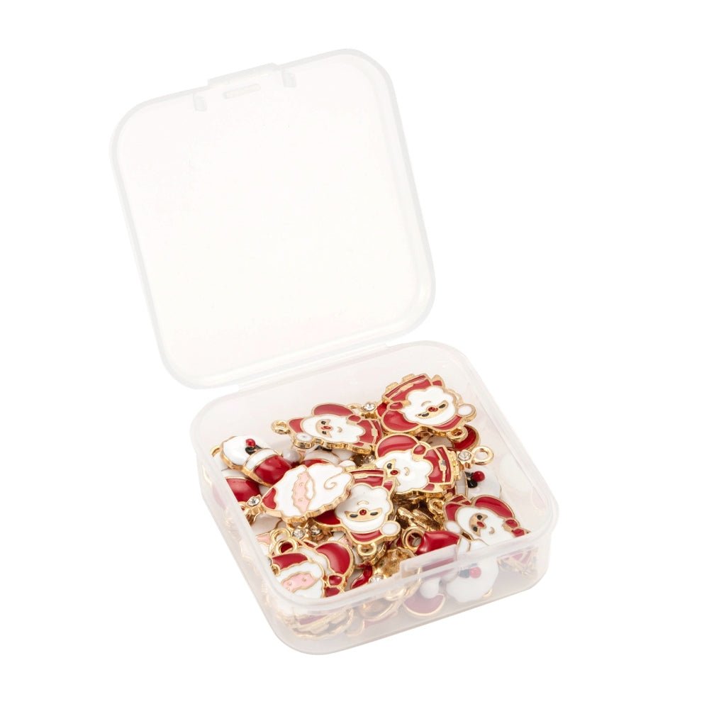 Jule Vedhæng – 4 Designs Med Julemænd, Forgyldt (12 - 24mm) 40 stk - Uniq Perler -