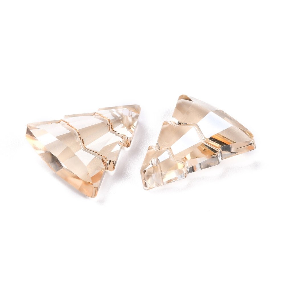 Juletræs Glasperler – Gylden, Sideboret (15x13.5x5mm) 4 stk - Uniq Perler -