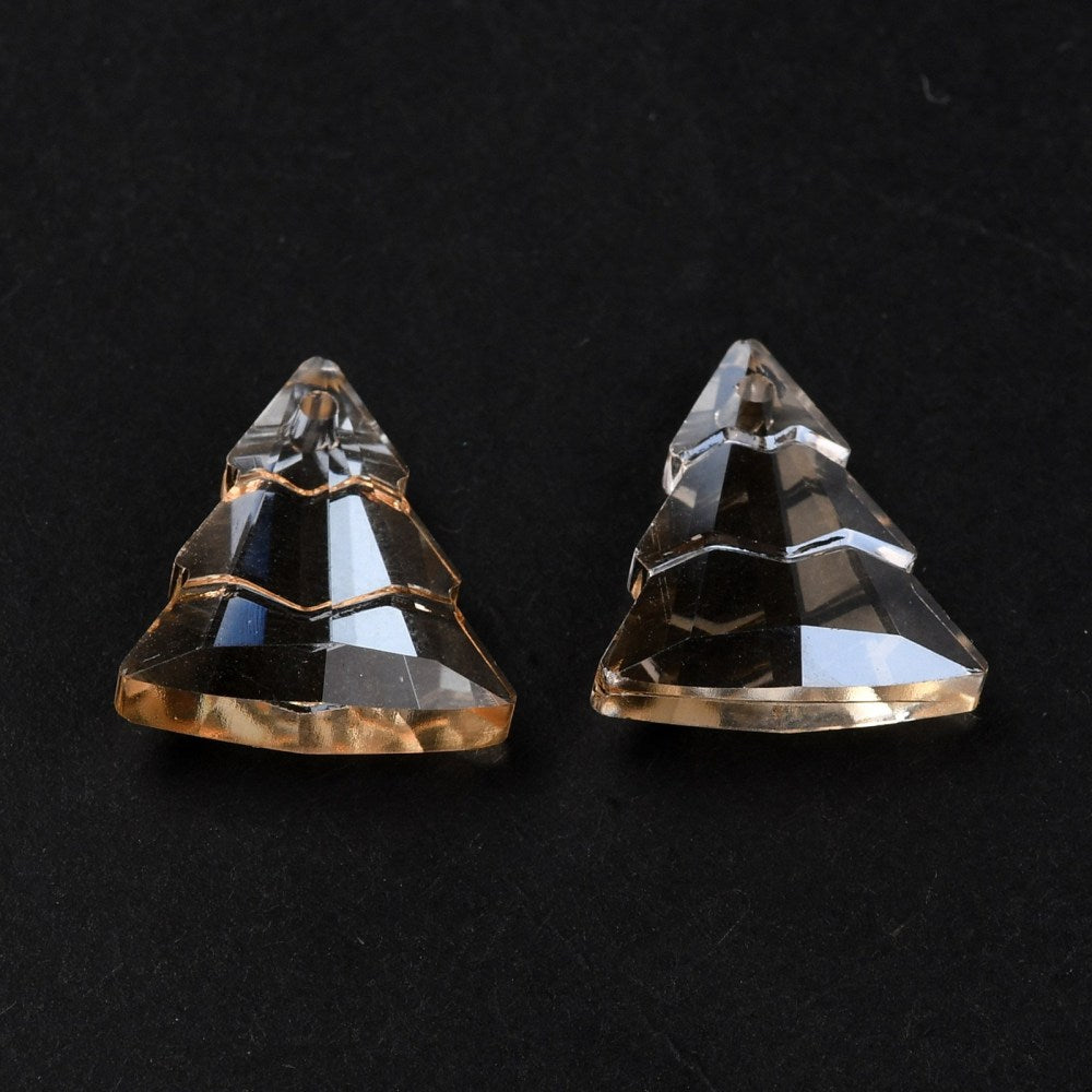 Juletræs Glasperler – Gylden, Sideboret (15x13.5x5mm) 4 stk - Uniq Perler -