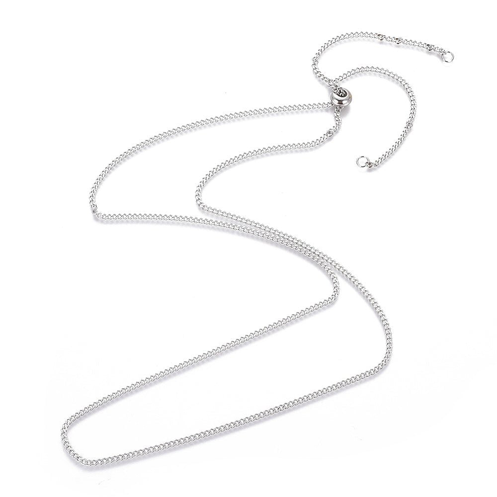 Justerbar Halskæde – Stål (76 cm) 1 stk. - Uniq Perler - 124001