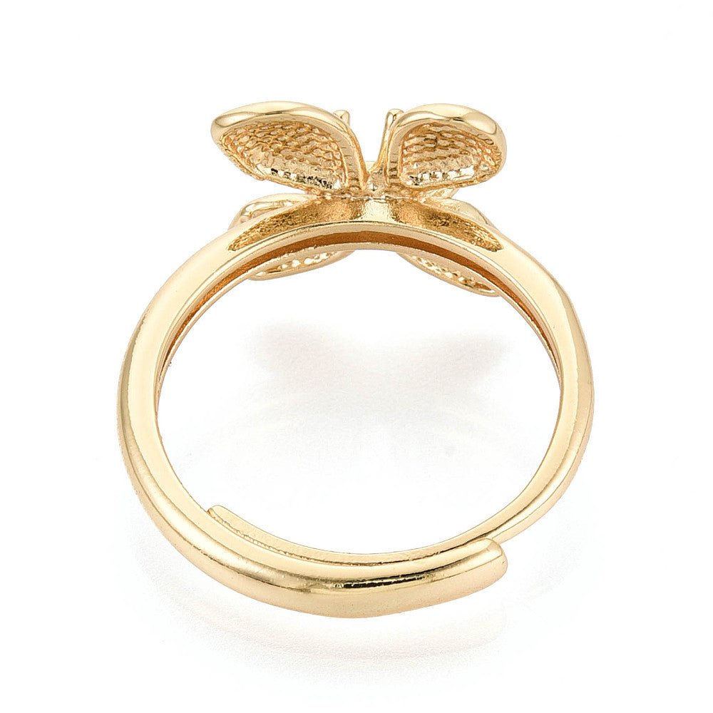 Justerbar Ring - Blomst – Til Topboret Perle - Uniq Perler -