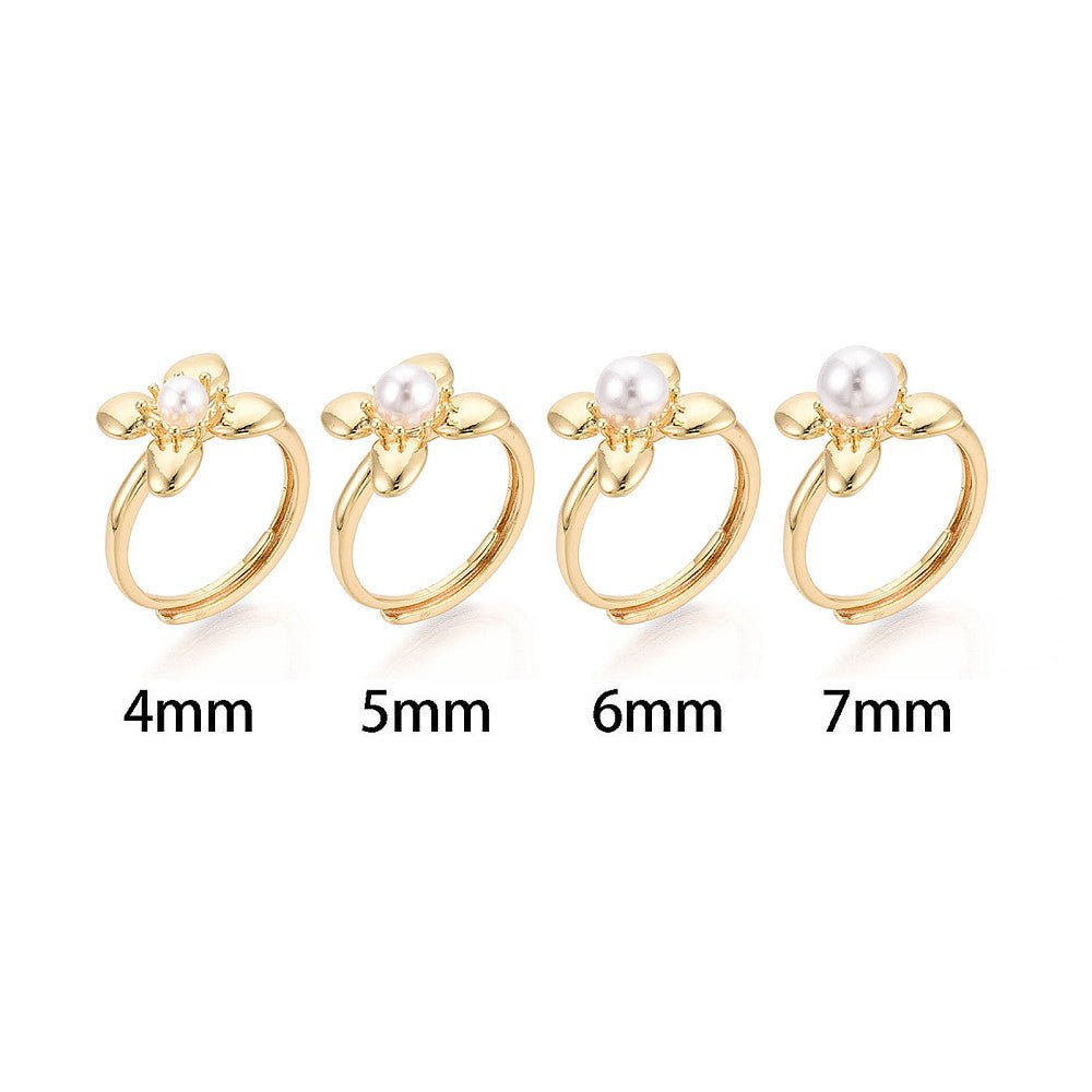 Justerbar Ring - Blomst – Til Topboret Perle - Uniq Perler -