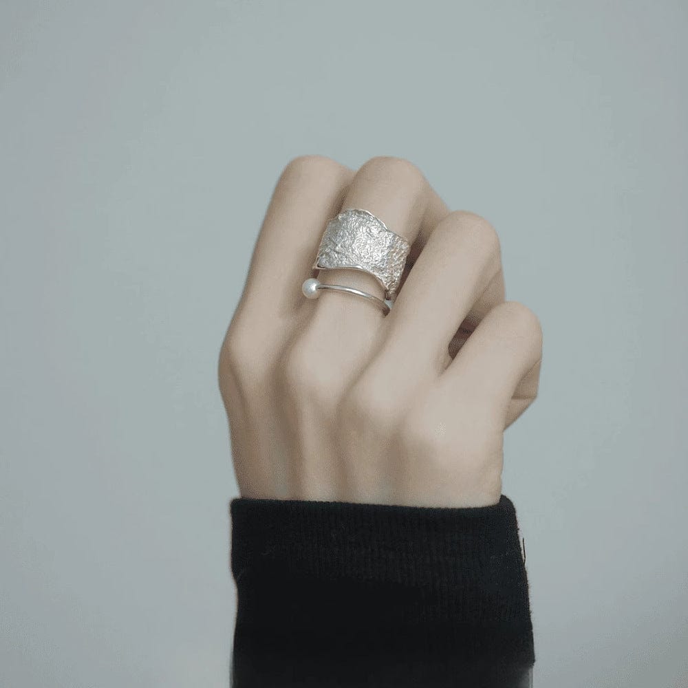 Justerbar Ring Med Ferskvandsperle, 925/Sterling Sølv - Uniq Perler - 114677