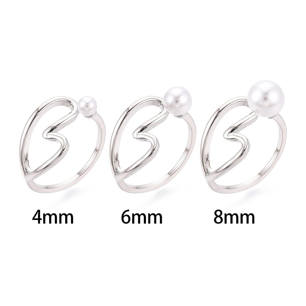 Justerbar Ring med Hjerte – Til Top/anboret Perle - Uniq Perler - 115791