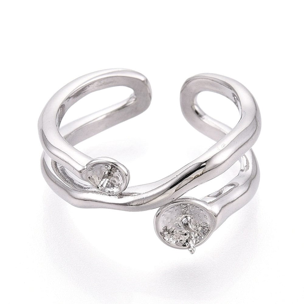 Justerbar Ring med Hjerte – Til Top/anboret Perle - Uniq Perler - 115792