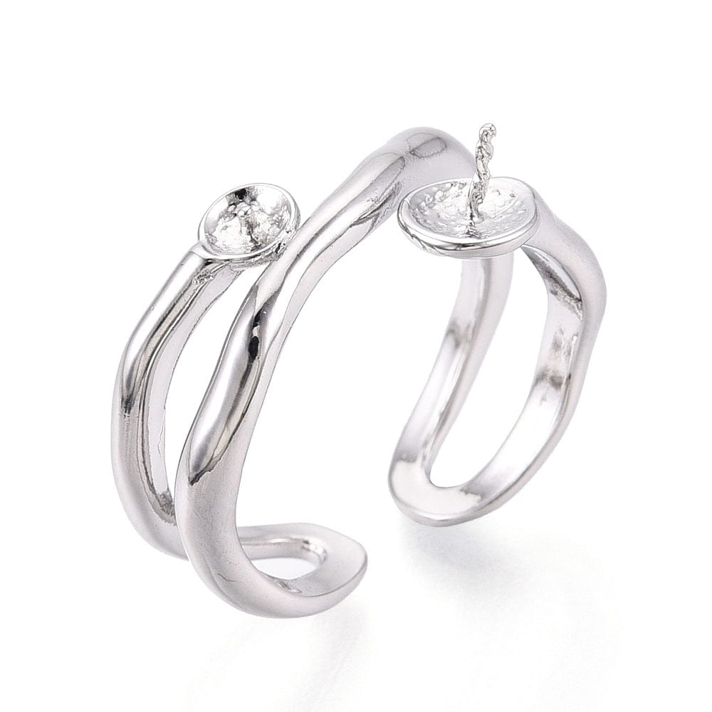 Justerbar Ring med Hjerte – Til Top/anboret Perle - Uniq Perler - 115792