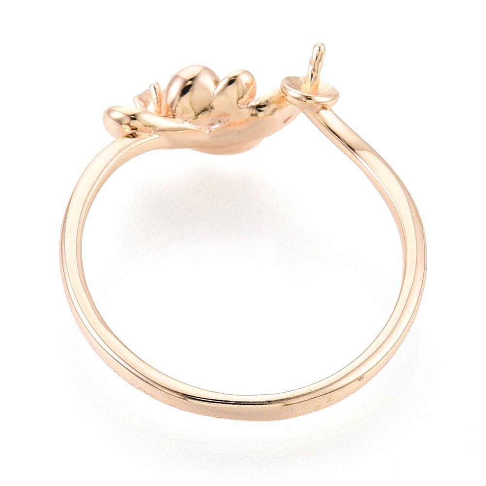 Justerbar Ring Med Zirkonia Sten – Til Topboret Perle - Uniq Perler -