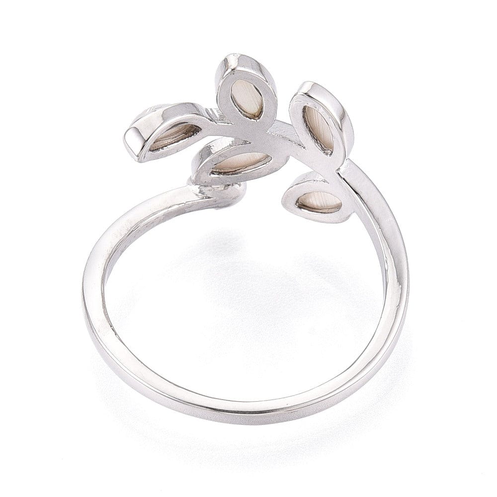 Justerbar Ring Til Top/anboret Perle - Platin Farvet (16 - 19mm) - Uniq Perler - 115934