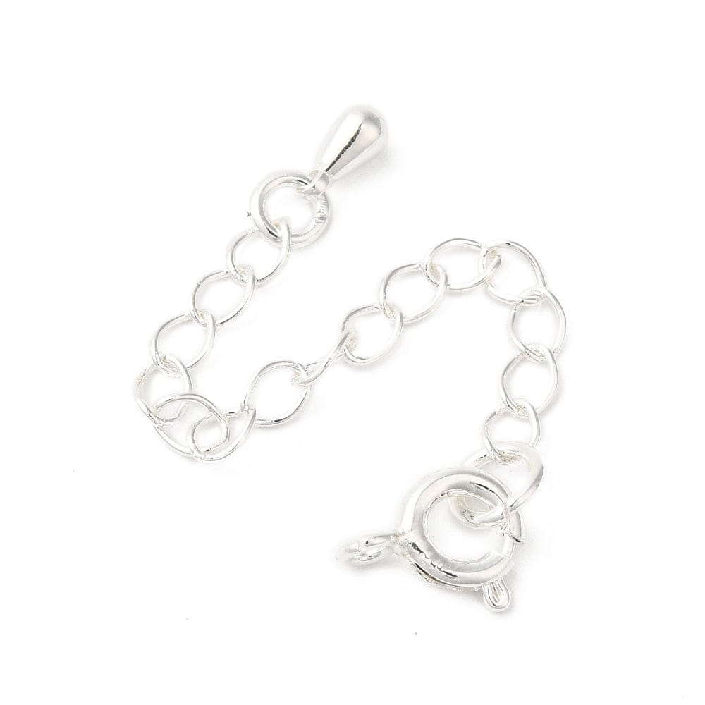 Kædeforlænger Med Springlås – Langtidsholdbar Forsølvet Messing (65mm), 2 stk. - Uniq Perler - 115496