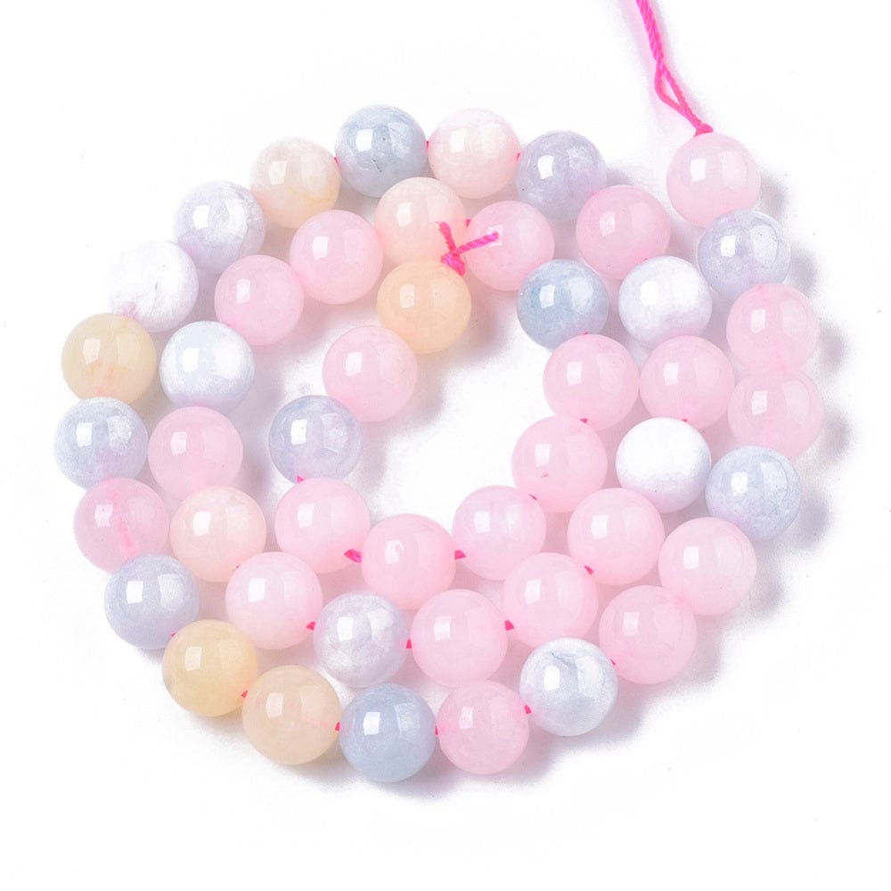 Kalcedon/Kvarts Sten, Lookalike Morganit, Rosa, 8 - 8,5mm - Uniq Perler - 111179