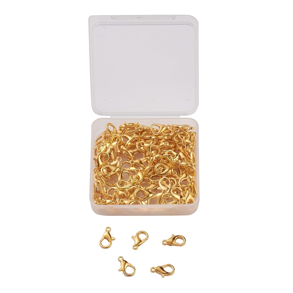 Karabin Låse – 18K Forgyldt (12x6mm), 100 Stk - Uniq Perler - 567848