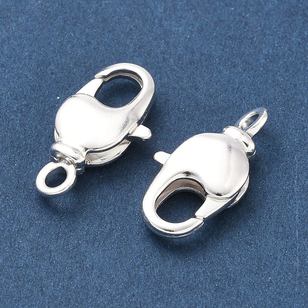 Karabiner-Verschluss – Langlebiges 925 Sterling Silber Beschichtetes Messing (17,5x9mm)