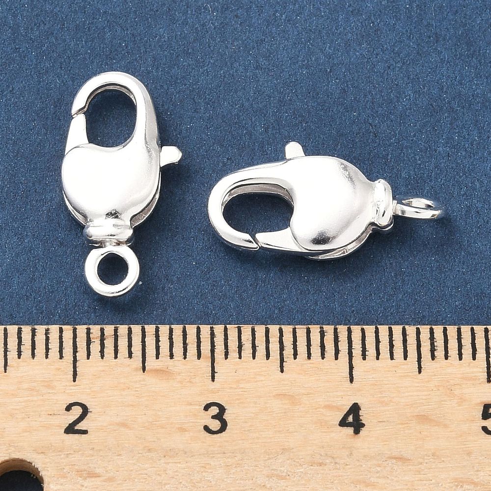 Karabiner-Verschluss – Langlebiges 925 Sterling Silber Beschichtetes Messing (17,5x9mm)