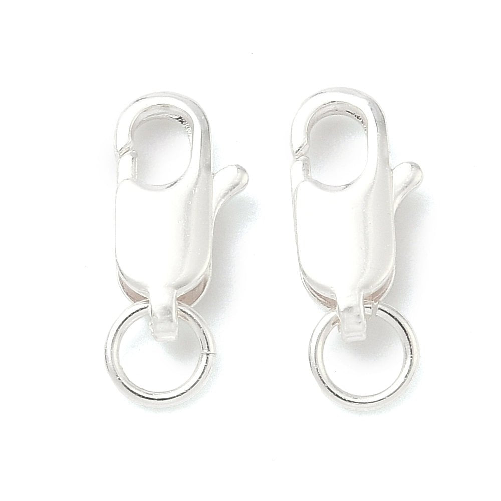 Karabinlås Med Øsken – Langtidsholdbar 925 Sterling Sølv Belagt Messing (12x6mm) - Uniq Perler - 119625