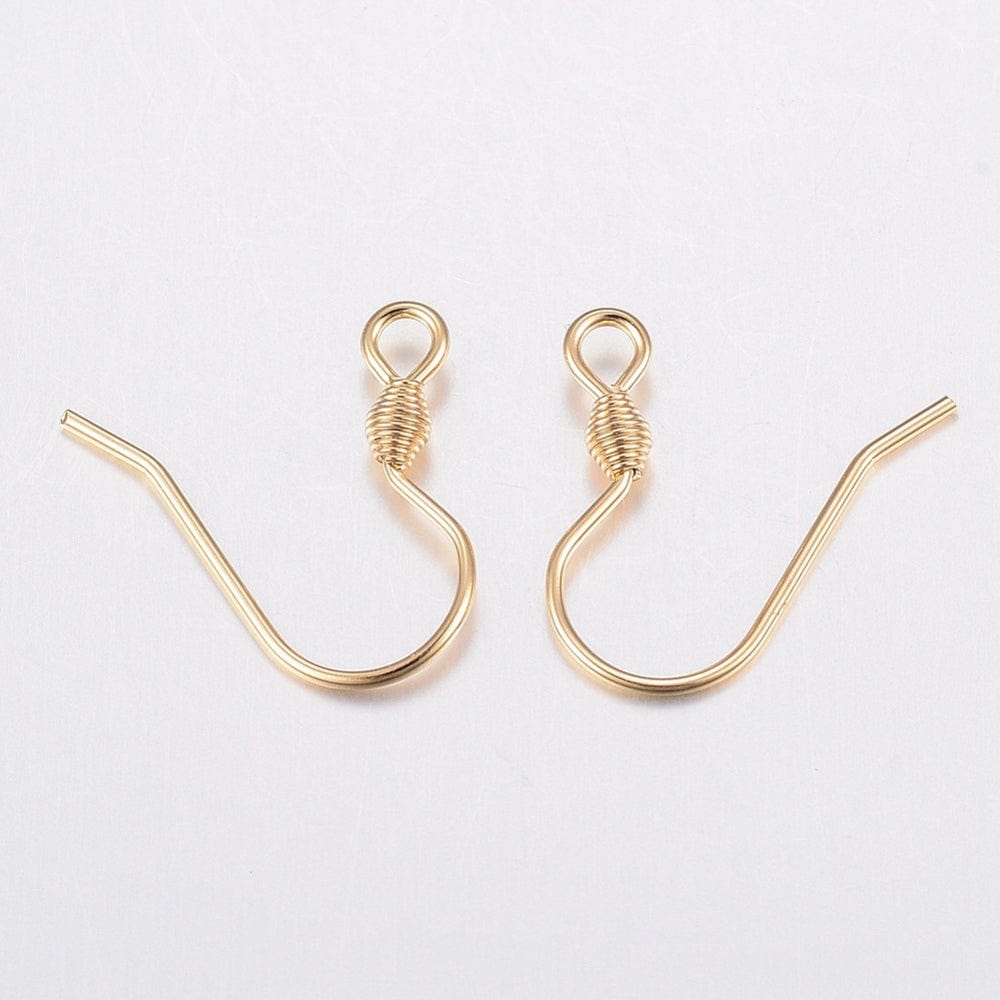 Klassiske Ørekroge – 18K Forgyldt Stål (17x18x2,4mm), 50 Par - Uniq Perler - 0000014839