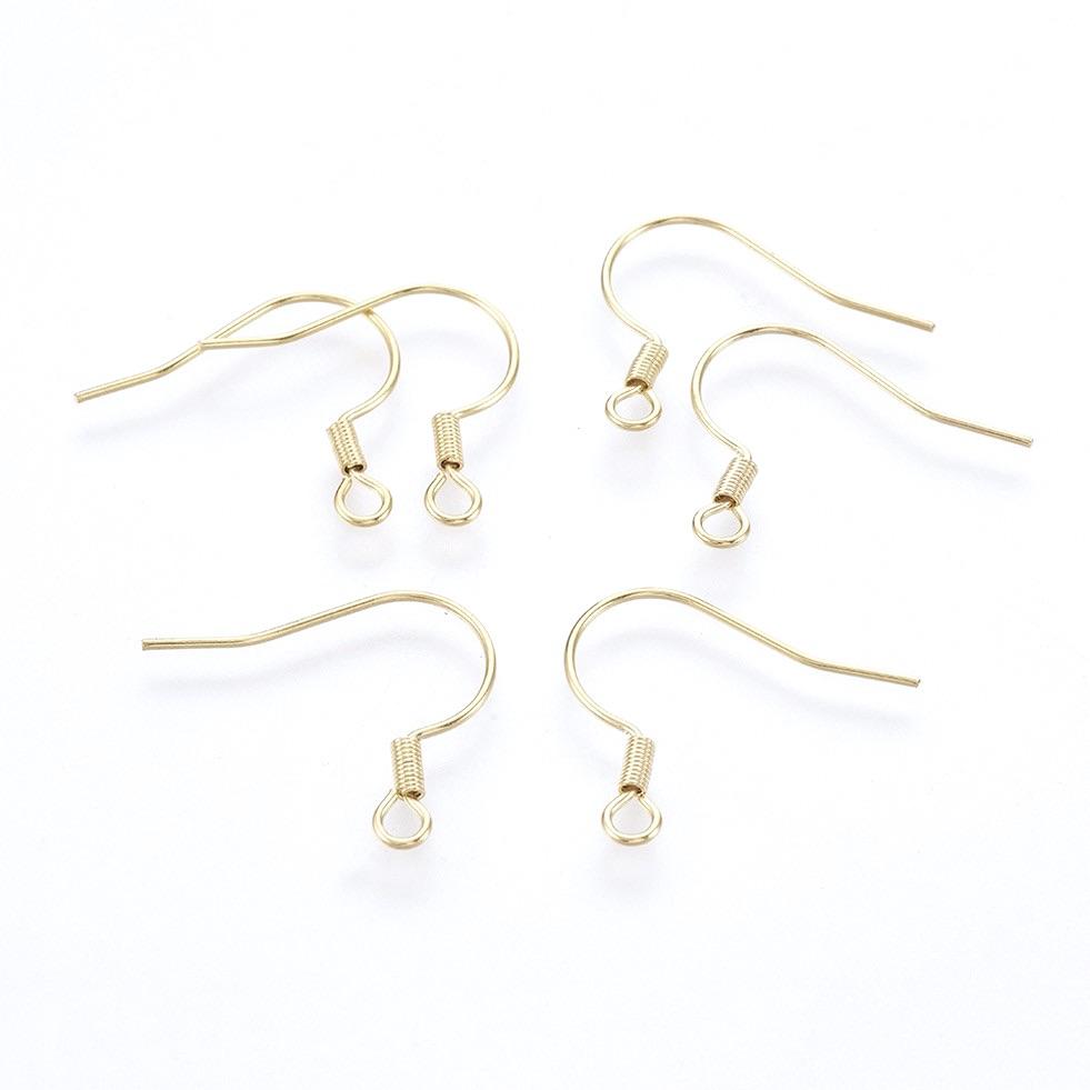 Klassiske Ørekroge – 18K Forgyldt Stål (20x19x2mm) 50 Par - Uniq Perler - 0000014889509