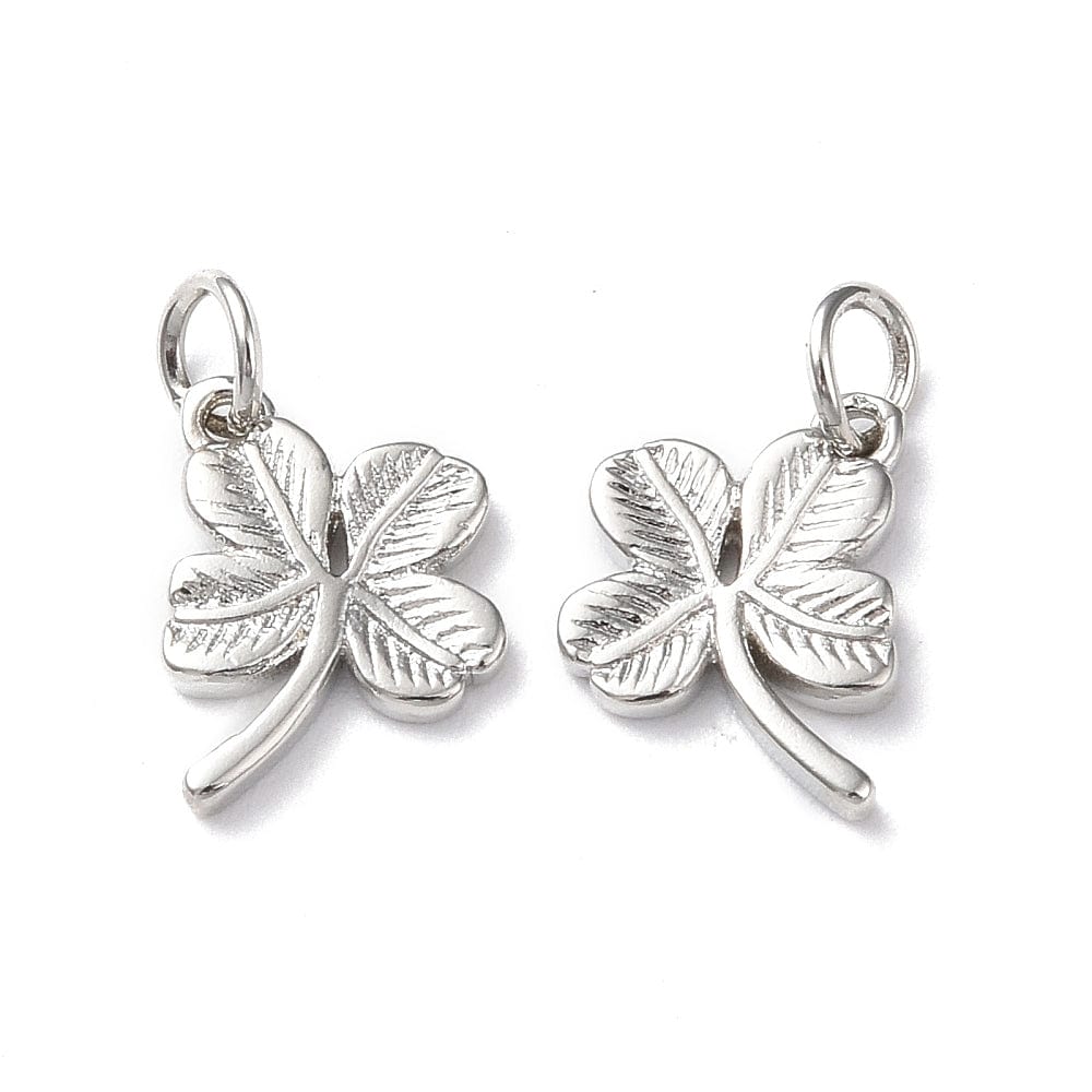 Kløver Charms, 12x10mm, 6 Stk - Uniq Perler - 0000014889356