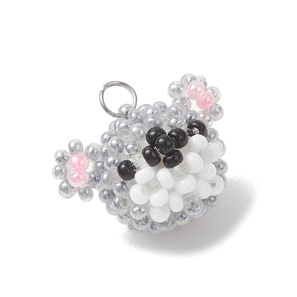 Koala Pendant – Glass Seed Beads Gray (20x14mm) - Uniq Perler -