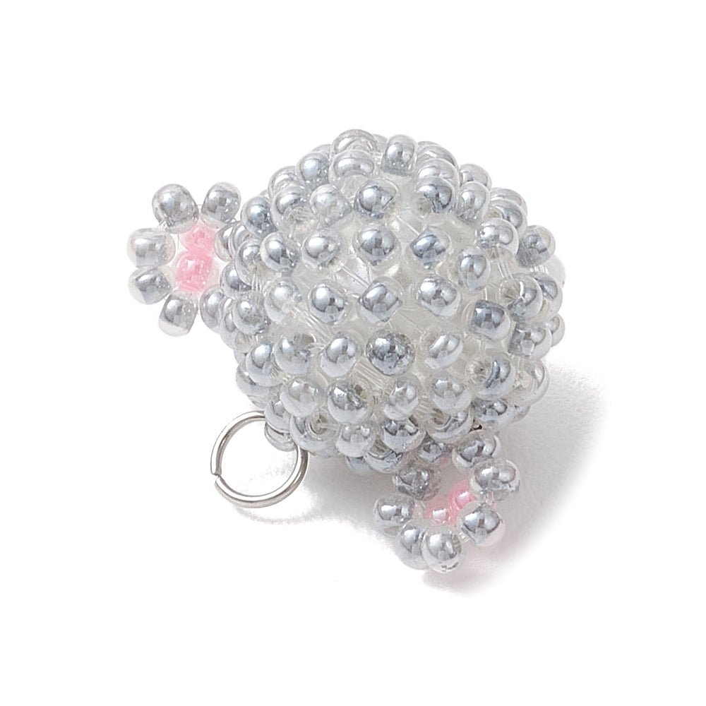 Koala Pendant – Glass Seed Beads Gray (20x14mm) - Uniq Perler -