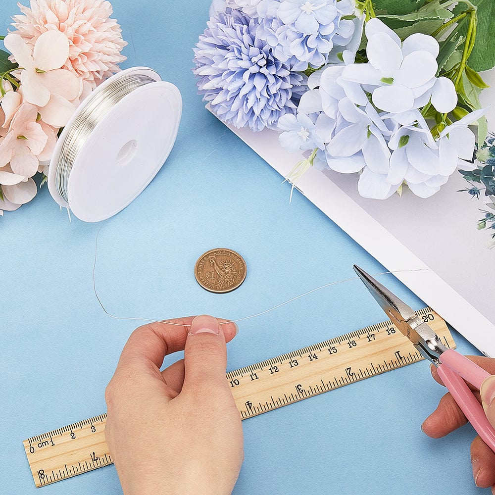 Kobber Wire – Langtidsholdbar Forsølvning (0,3mm, 100m) - Uniq Perler - 112430