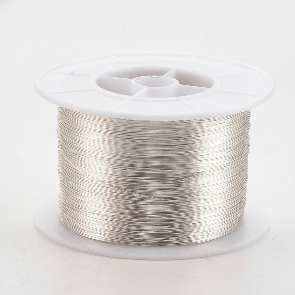 Kobber Wire – Langtidsholdbar Forsølvning (0,4mm), 450m - Uniq Perler - 113755