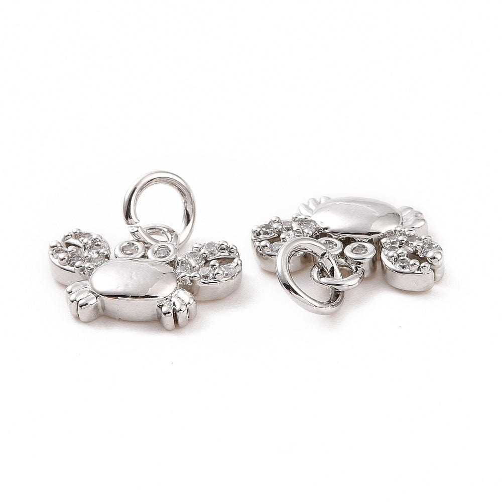 Krebs Vedhæng, Forsølvet Med Zirkonia Sten - Uniq Perler - 0000014889295