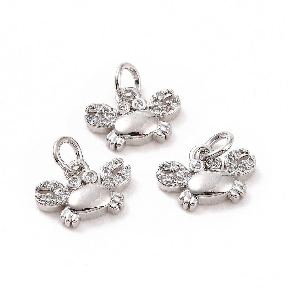 Krebs Vedhæng, Forsølvet Med Zirkonia Sten - Uniq Perler - 0000014889295