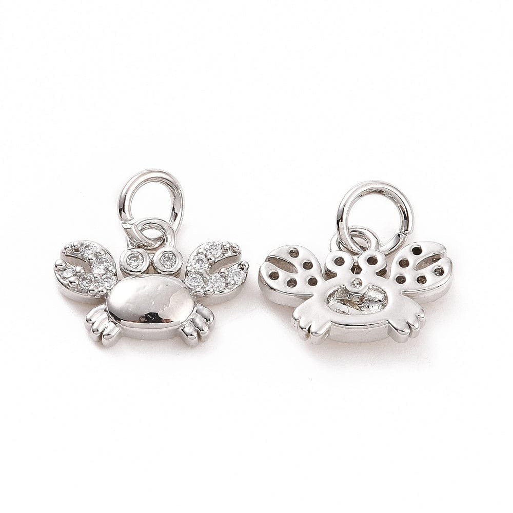 Krebs Vedhæng, Forsølvet Med Zirkonia Sten - Uniq Perler - 0000014889295