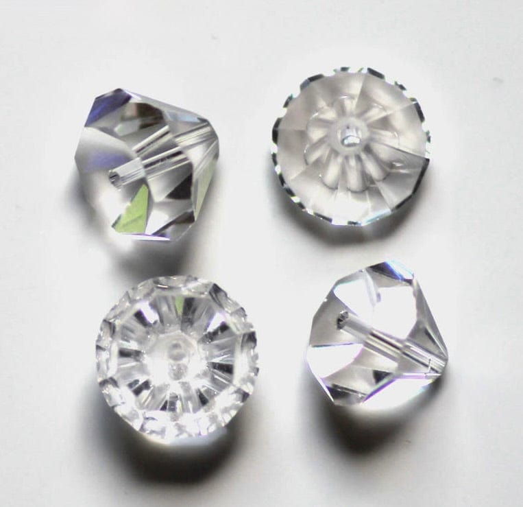 Krystal Perle - Kegleformet, Klar, Facetteret (10x7,8mm) 10 Stk - Uniq Perler - 113488