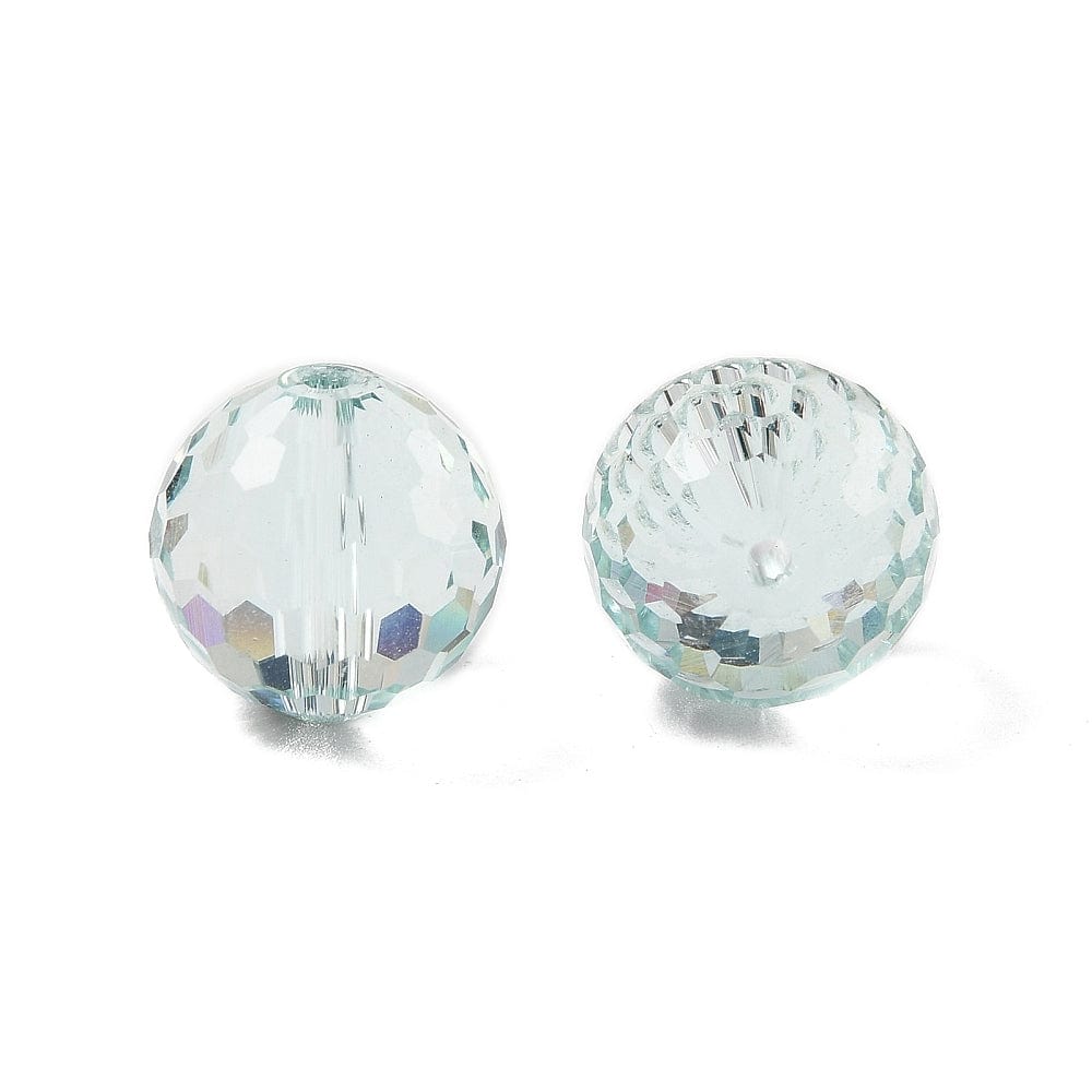 Krystal Perler – Austrian Crystal, Aqua, Facetteret, (12mm) 6 stk - Uniq Perler - 114692