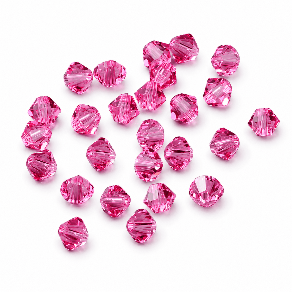 Krystal Perler – Austrian Crystal, Pink, Bicone (4mm) 10 stk - Uniq Perler - 0000003140