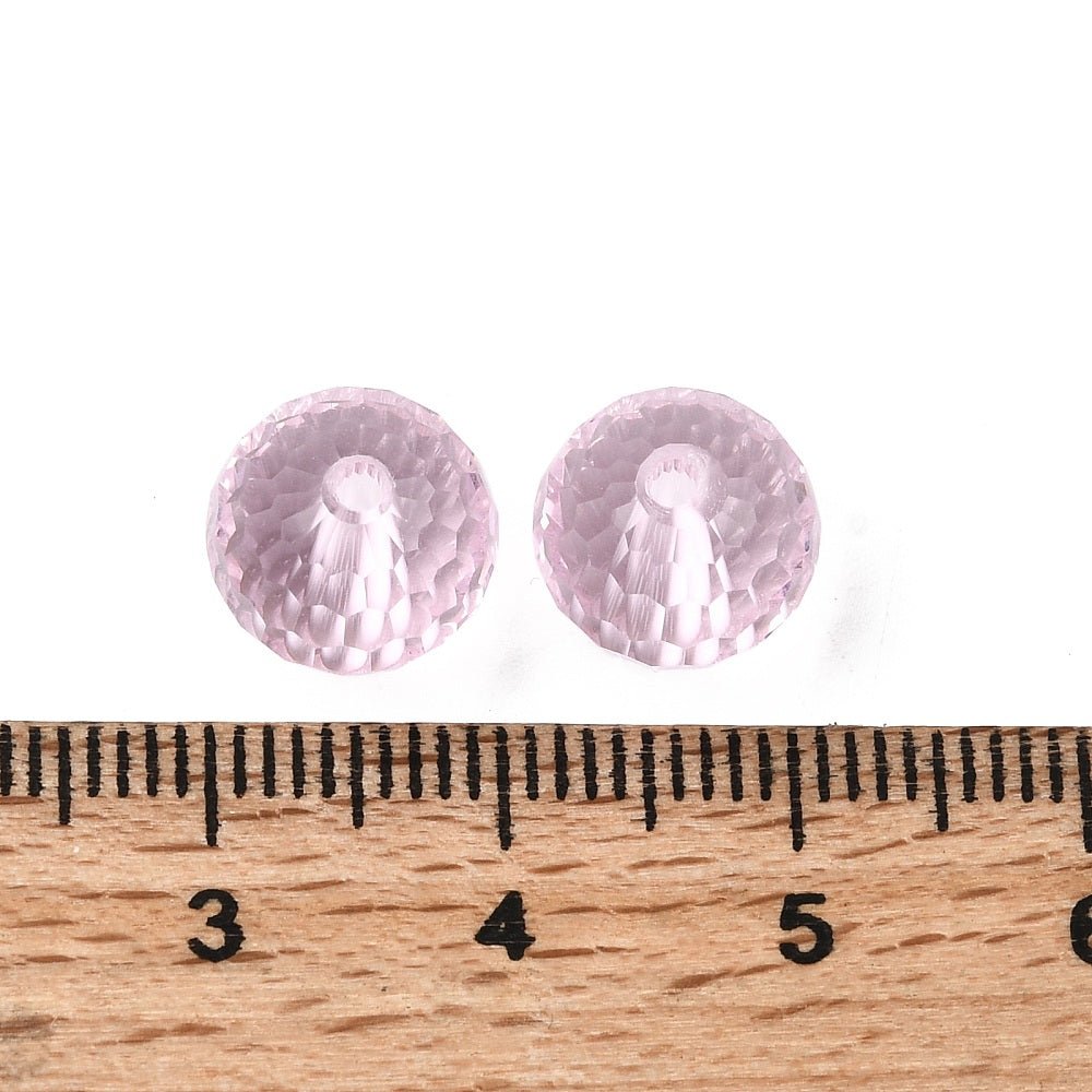 Krystal Perler - Rosa, Facetteret, Grade AAA (10mm) 10 Stk - Uniq Perler - 295843