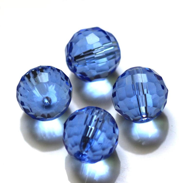 Krystal Perler – Safir Blå, Facetteret (10mm, 10 Stk) - Uniq Perler - 112439