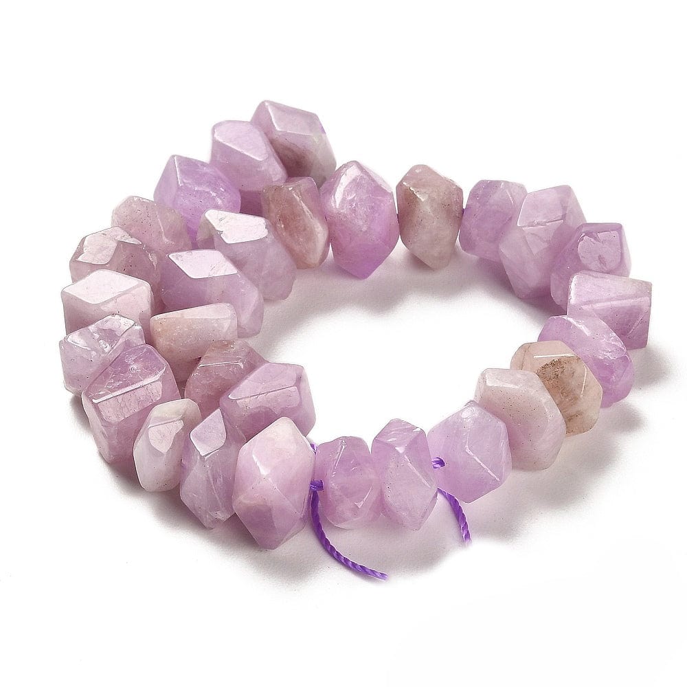 Kunzit, lilla/rosa, Facetteret, Kantet Nuggets, (8x11mm) - Uniq Perler - 112887