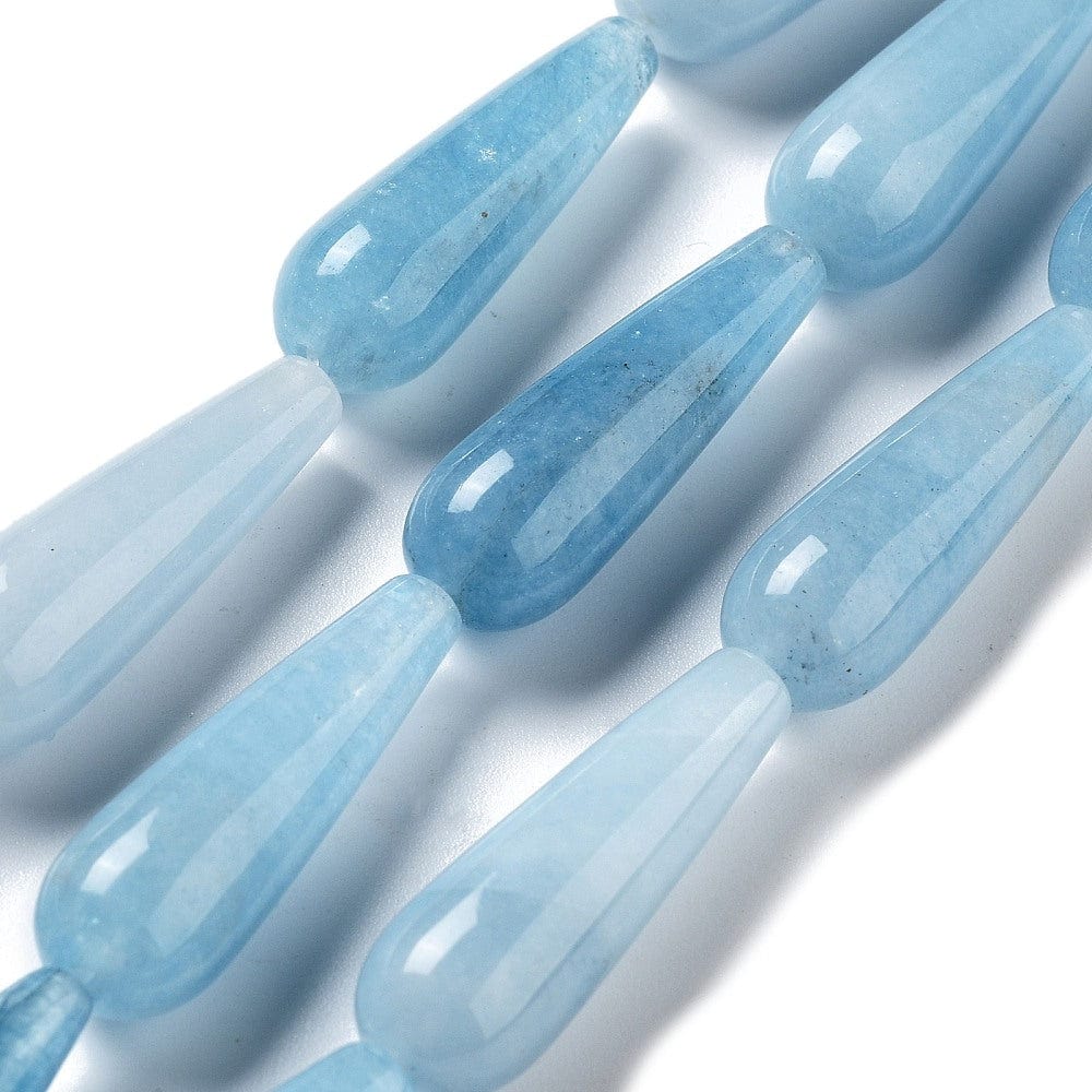 Kvarts Dråber - Blå (30x10mm), 1 Stk - Uniq Perler - 113217