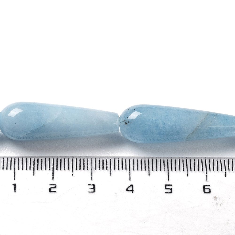 Kvarts Dråber - Blå (30x10mm), 1 Stk - Uniq Perler - 113217