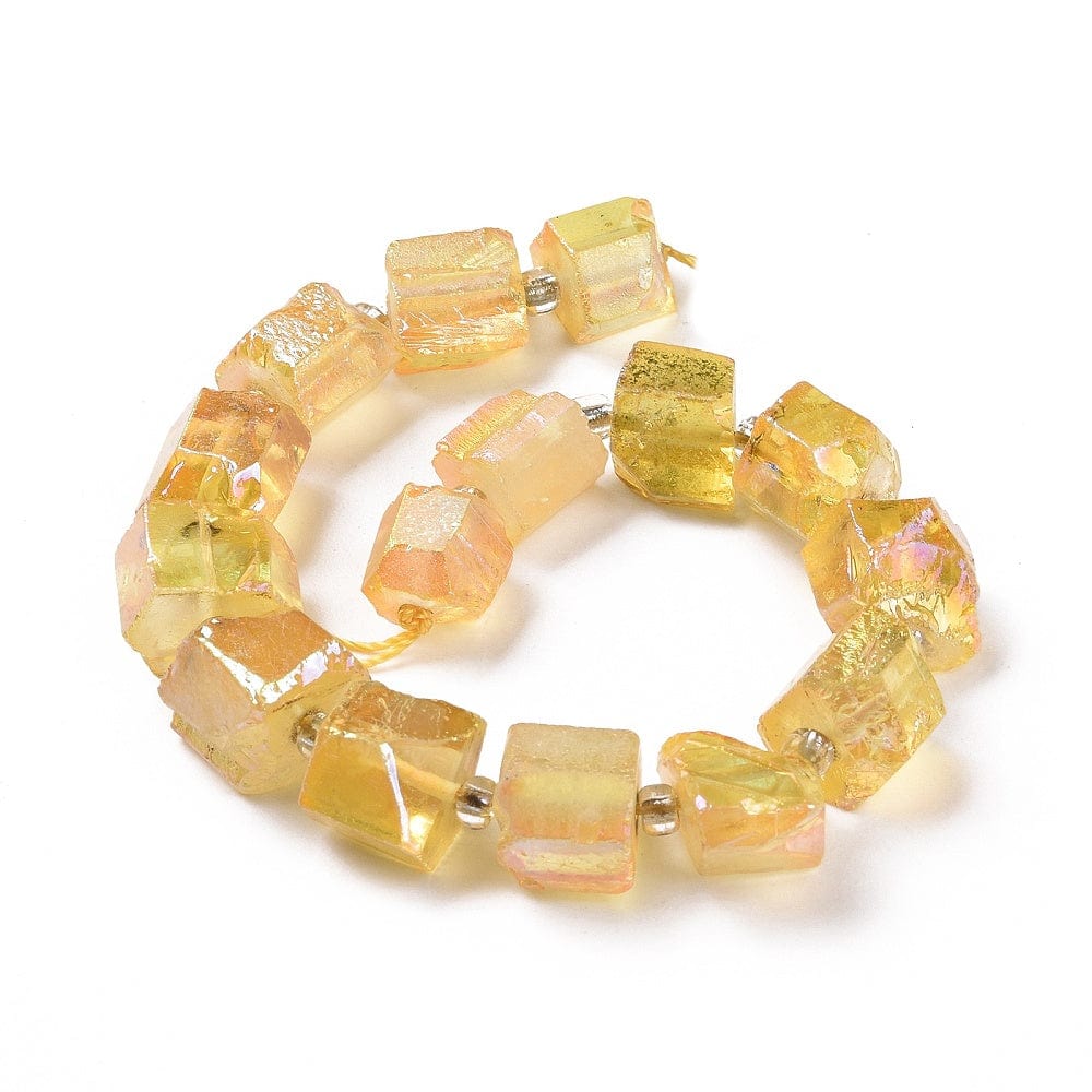 Kvarts Nuggets, Gul, (8 - 14mm) - Uniq Perler - 112889