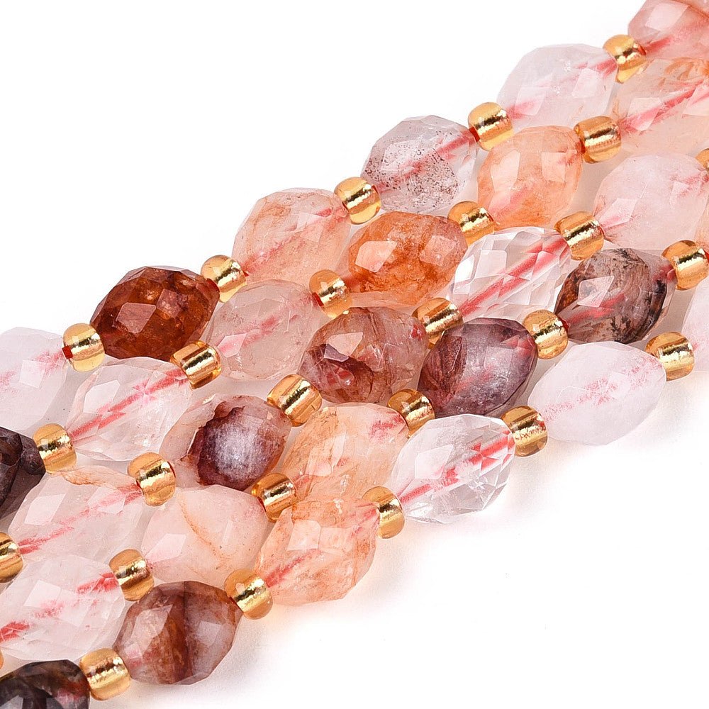 Kvarts Perler – Facetterede Ovale (8~9x6~8mm) - Uniq Perler -