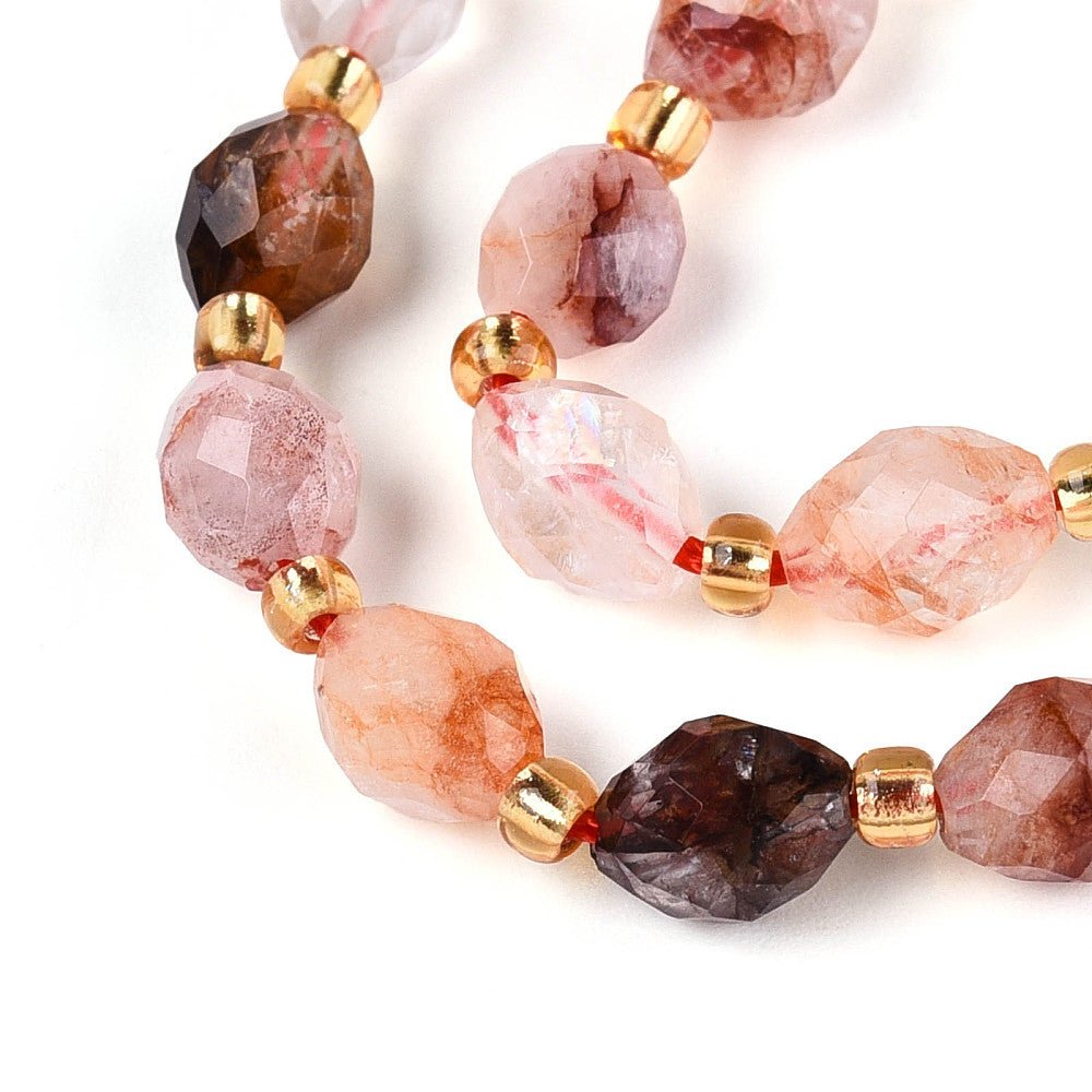 Kvarts Perler – Facetterede Ovale (8~9x6~8mm) - Uniq Perler -