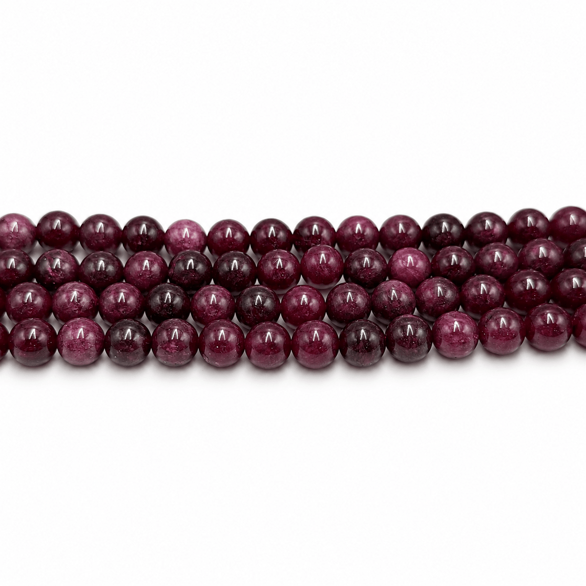 Kvarts Perler Imiteret Granat – Violet Rød, Runde (8mm) - Uniq Perler - 116791