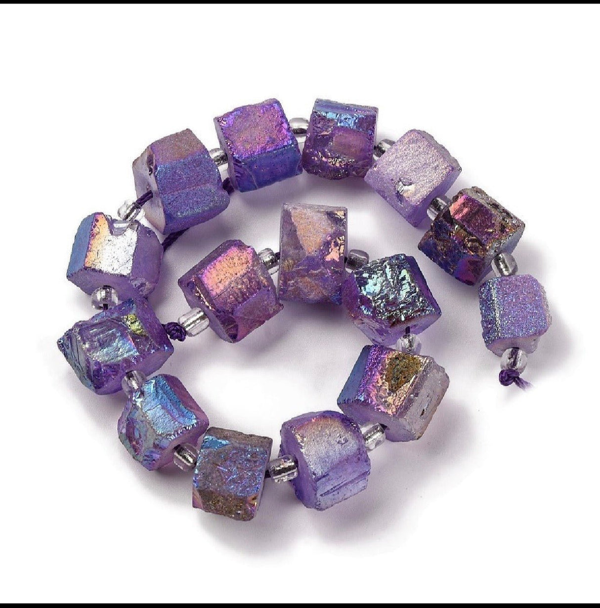Kvarts Perler – Mørk Violet, Hexagon Prisme (8~13x10~14x6~11mm) - Uniq Perler - 119256