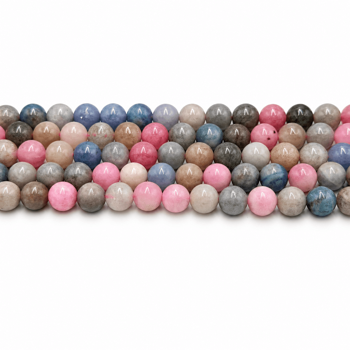 Kvartsperler – Runde, Farvet Mix (10-10,5mm) - Uniq Perler - 115873