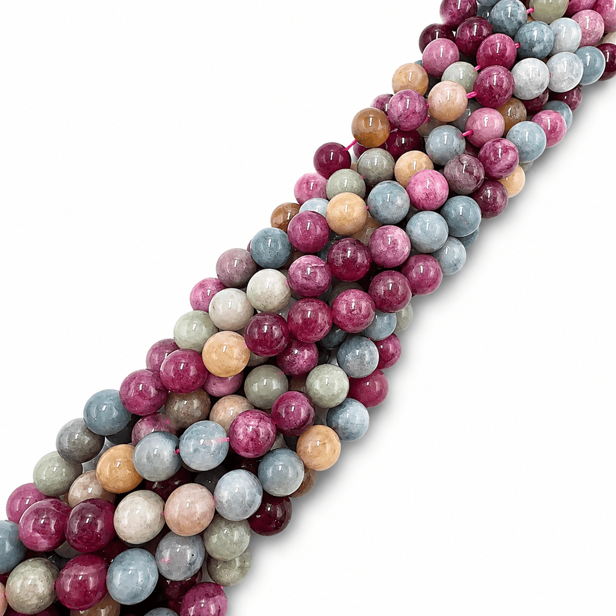 Kvartsperler – Runde, Farvet Mix (10-10,5mm) - Uniq Perler - 117295