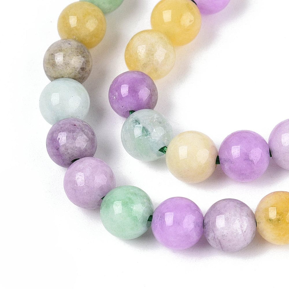 Kvartsperler – Runde, Farvet Mix (10mm) - Uniq Perler - 115665