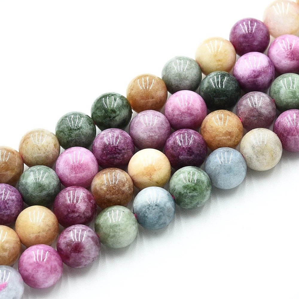 Kvartsperler – Runde, Farget Mix (8 - 8,5mm) - Uniq Perler - 117294