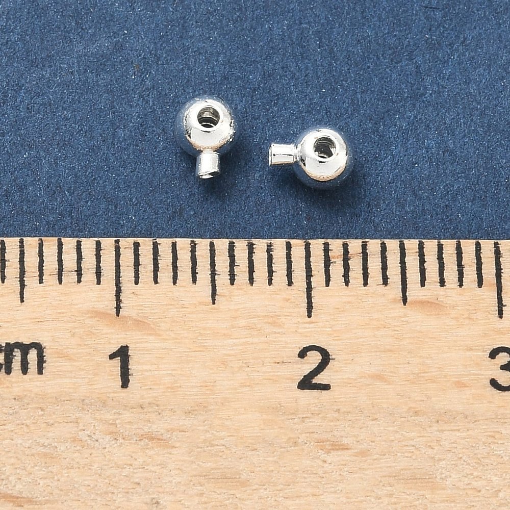 Låse Perler – 925 Sterling Sølv Belagt Messing (4,5x3,4x3mm) 6 stk. - Uniq Perler - 122074