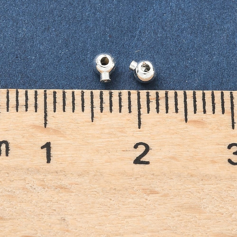 Quetschperlen – Langlebiges 925 Sterling Silber Beschichtetes Messing, Rund (3x2,5mm)