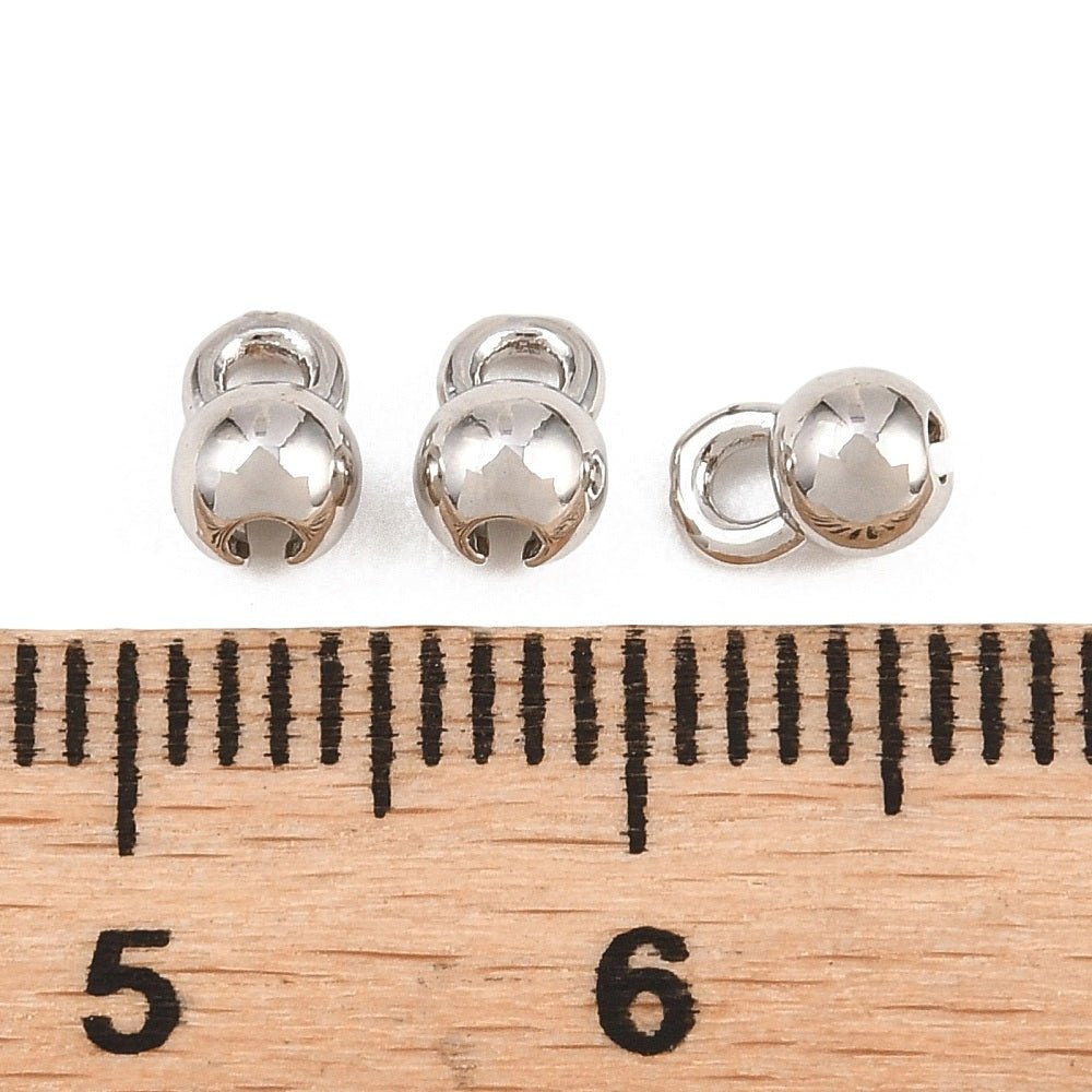 Låsehoveder – Langtidsholdbar Platinbelagt Messing (5,5x3,5x3,5mm) 6 stk. - Uniq Perler - 122560