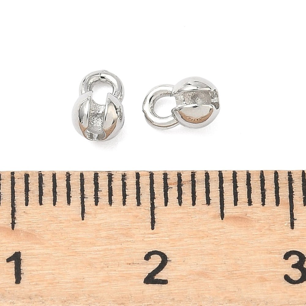 Låsehoveder – Langtidsholdbar Platinbelagt Messing (5,5x4mm) 8 stk. - Uniq Perler - 124551